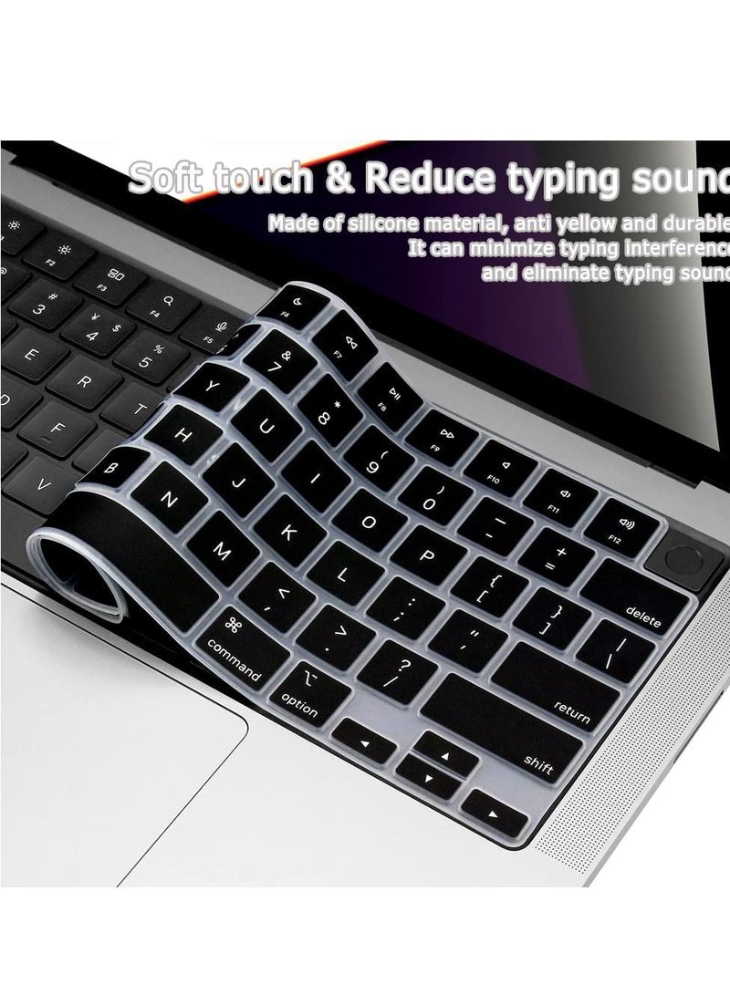 Silicone Keyboard Skin Compatible for MacBook Air 15 M2 A2941/M3 A3114/M4 A3241,MacBook Air 13.6 inch M2 A2681/M3 A3113/M4 A3240,  MacBook Pro 14/16 inch M4 M3 M2 / M1 Pro/Max Chip A3112/A3185/A3401/A2779/A2442/A3403/A3186/A2991/A2780/A2485(US Layout) - Image 1