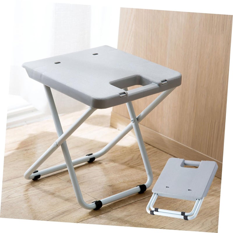 Portable Folding Stool Lightweight Compact Seat For Outdoor Camping Fishing Home Grey - Image 3