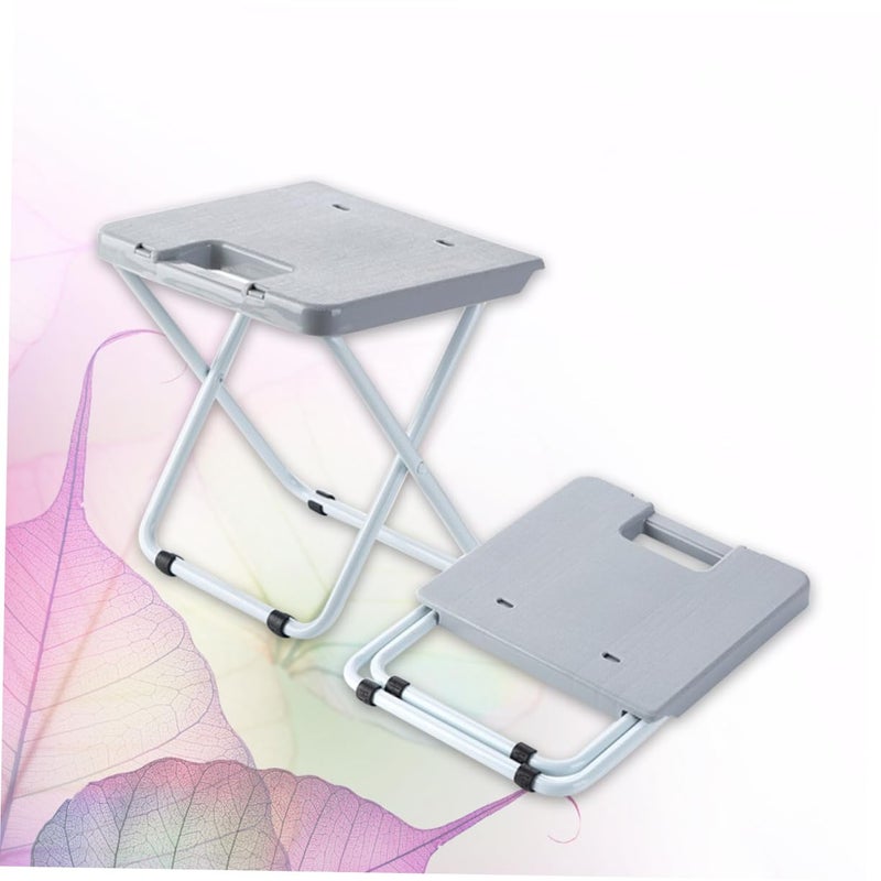 Portable Folding Stool Lightweight Compact Seat For Outdoor Camping Fishing Home Grey - Image 4