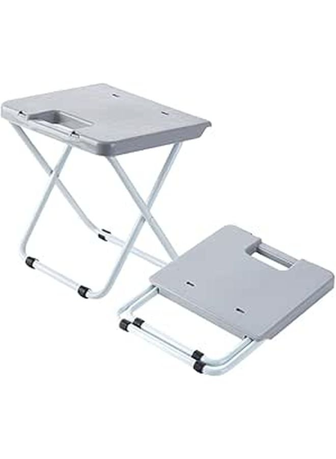 Portable Folding Stool Lightweight Compact Seat For Outdoor Camping Fishing Home Grey - Image 1