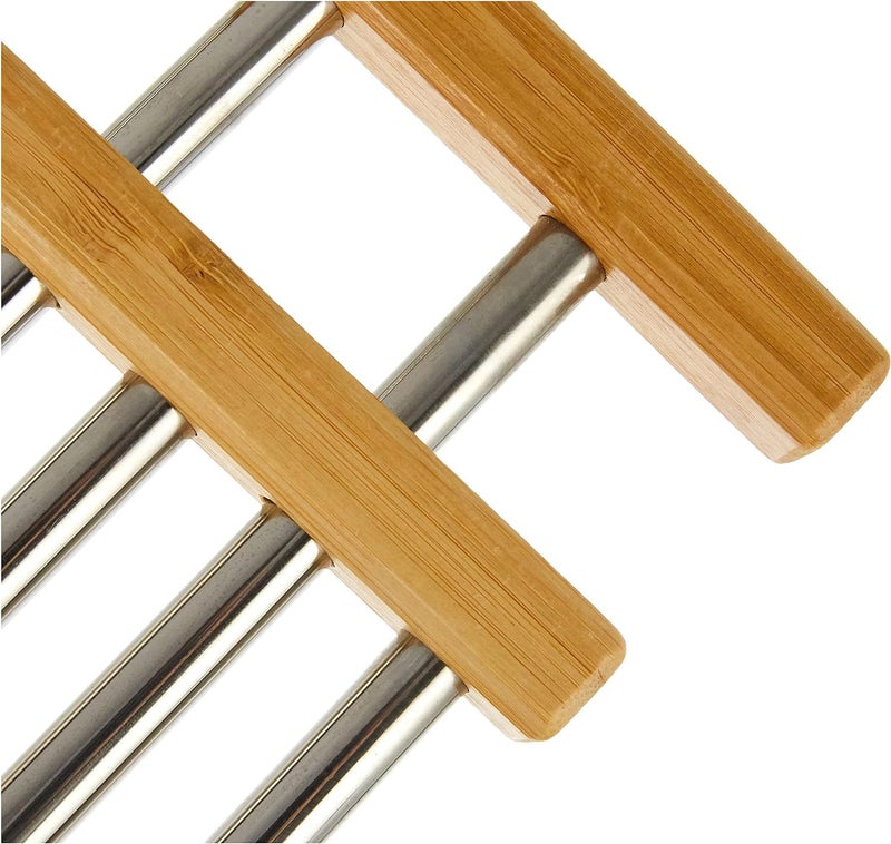 SEVIA Sevia Adjustable Stainless Steel and Bamboo Trivet, Hot Pan Holder, Extendable Trivet for Pots, Pans and Casserole Dish Pot Tray, Hot Vessel Stand for Kitchen Worktop Protector  - Image 5
