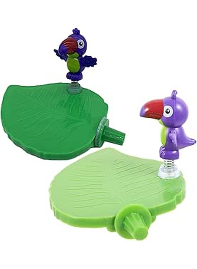 2 Pcs Parrot Play Gym Perch Stand Branch With Leaf Design Plastic Grinding Resting Platform For Small Birds Parakeets Parrots Cage Accessories Green - Image 1