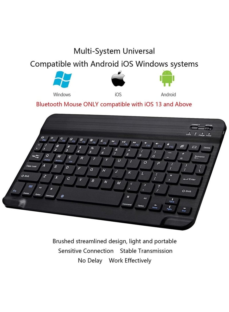 Arabic and English Bluetooth Keyboard and Mouse Combo Ultra Slim Portable Compact Wireless Mouse Keyboard Set for IOS Android Windows Tablet Phone iPhone iPad Pro Air Mini - Image 3