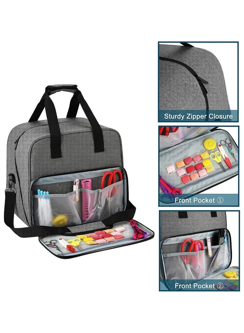 Sewing Machine Bag Carry Case, Machine Protective Case with Shoulder Strap and Compartments for Power Cable and Thread, Travel Storage Bag,Waterproof - Image 2