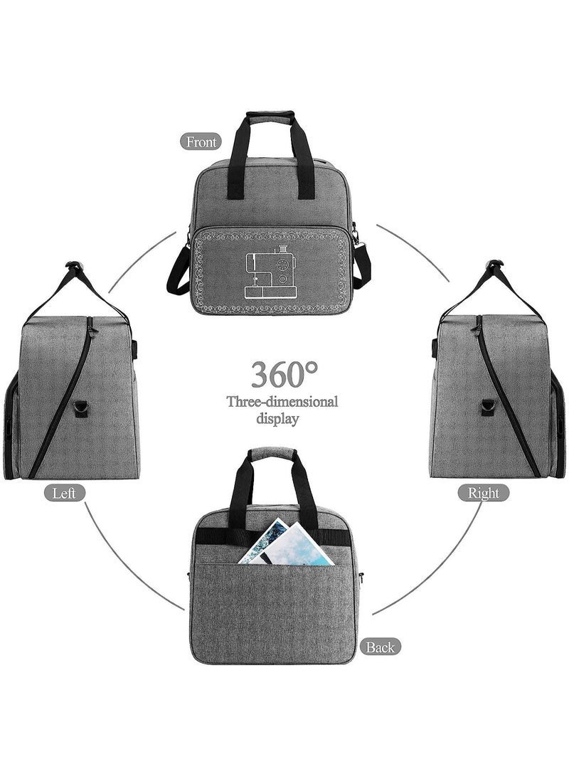 Sewing Machine Bag Carry Case, Machine Protective Case with Shoulder Strap and Compartments for Power Cable and Thread, Travel Storage Bag,Waterproof - Image 3