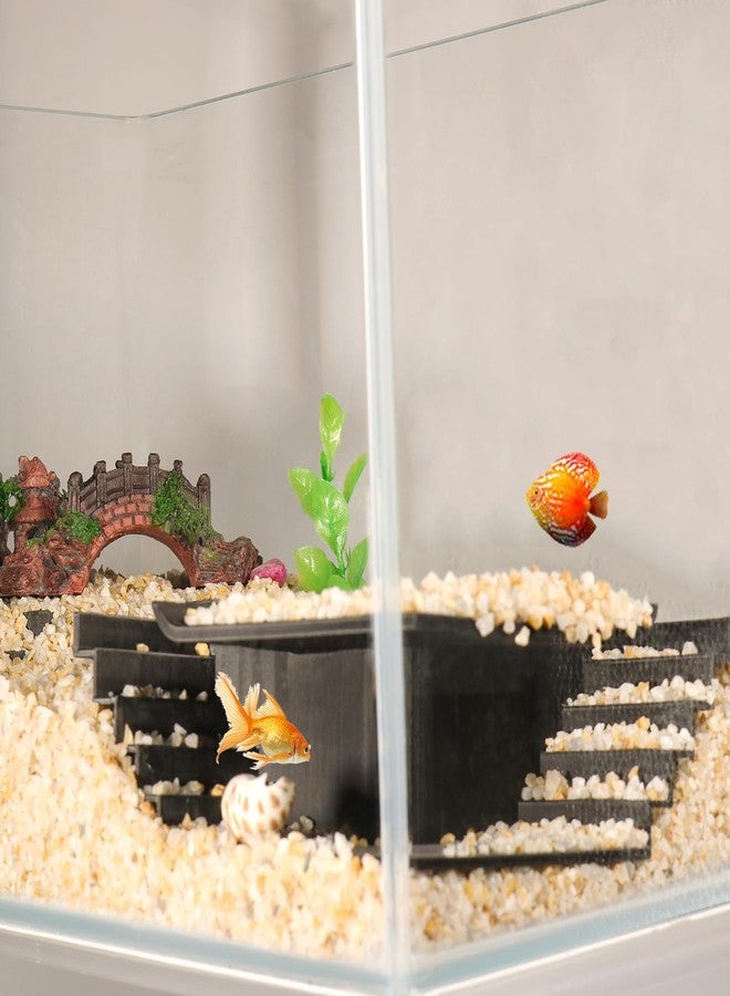 LingoFoto Aquarium Undergravel Fish Tunnel Hide Cave Corner Tank Decorations Under Gravel Viewing Tunnel Fish Cave for Aquarium Hideout (Black,Style 1) - Image 5