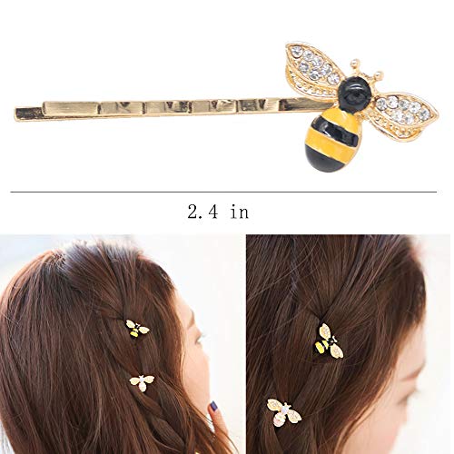 DonLeeving Luckycivia 12 Pcs Metal Cute Bee Hairpin, Exquisite Alloy Crystal Bee Hair Side Clips, Honeybee Hair Accessories for for Women Girls and Teen (2 Colors) - Image 2