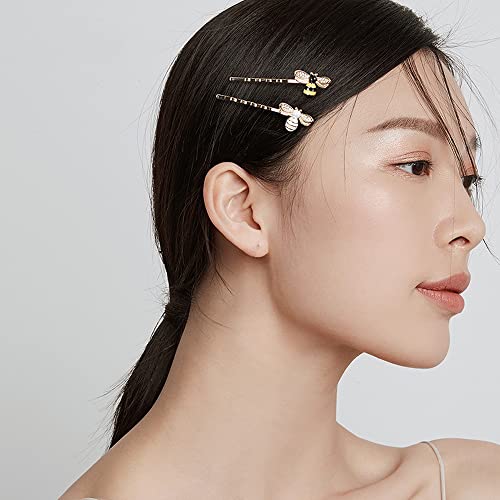 DonLeeving Luckycivia 12 Pcs Metal Cute Bee Hairpin, Exquisite Alloy Crystal Bee Hair Side Clips, Honeybee Hair Accessories for for Women Girls and Teen (2 Colors) - Image 5