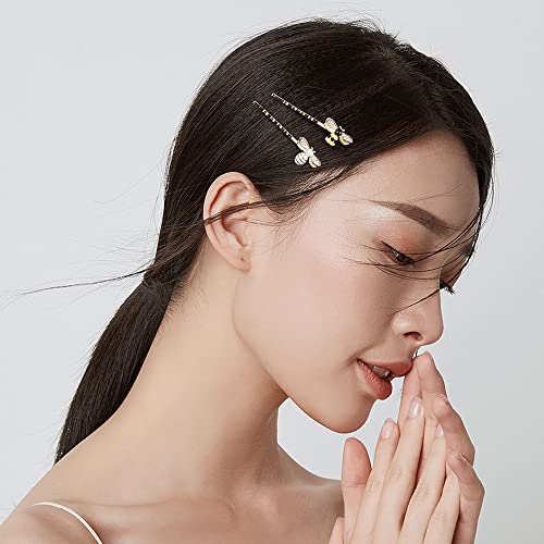 DonLeeving Luckycivia 12 Pcs Metal Cute Bee Hairpin, Exquisite Alloy Crystal Bee Hair Side Clips, Honeybee Hair Accessories for for Women Girls and Teen (2 Colors) - Image 4