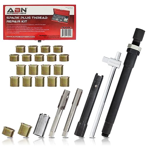 ABN Spark Plug Thread Repair Rethreading Set, 14mm Metric – Rethreading Tool Kit – Comprehensive Taps, Inserts, & More - Image 1