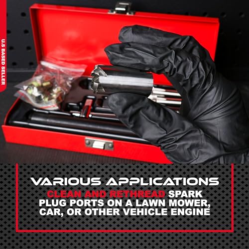 ABN Spark Plug Thread Repair Rethreading Set, 14mm Metric – Rethreading Tool Kit – Comprehensive Taps, Inserts, & More - Image 5