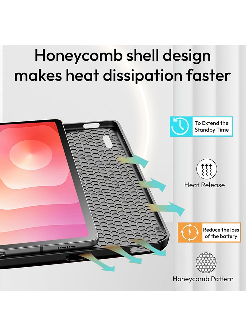 Theodor Case Compatible with Samsung Galaxy Tab S11 2025 11 Inch, Smart Case with Pencil Holder, Slim Trifold Stand Case with Soft TPU Back, Auto Sleep/Wake Cover- Black - Image 4