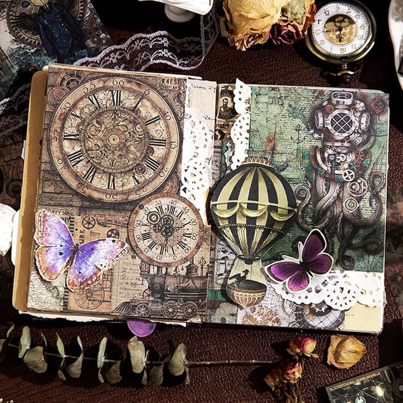 Retro Aesthetic Scrapbooking Paper Stickers For Journal Picture Frames Phone Case Craft Color A - Image 5