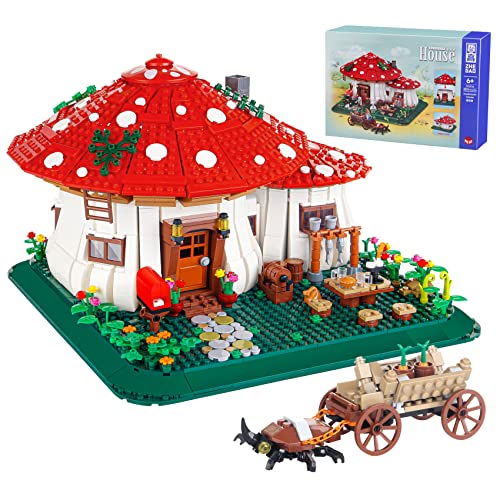 Bibilock 2233PCS Mushroom House Building Blocks SetsCreative Ideals Treehouse Building Blocks Best Present for 6 Boys Girls or AdultsLarger Size Than the ImitationMore Exquisite Details - Image 1
