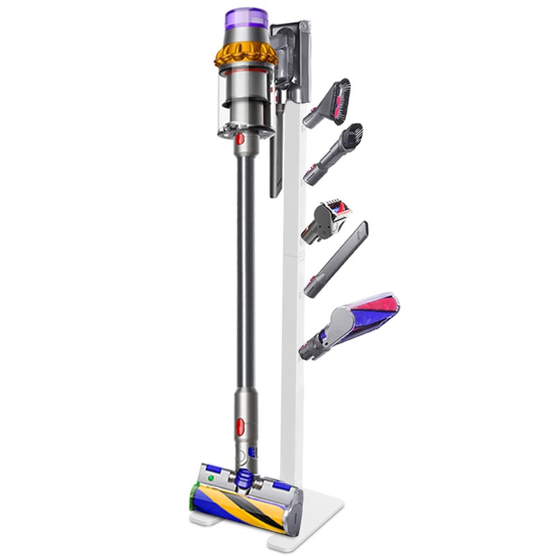 XIGOO XIGOO StorageStandDockingStationHolder Compatible with V15 Detect V11 V10 V8 V7 V6 Cordless Vacuum Cleaners Stable Metal Organizer RackWhite 5 Hooks