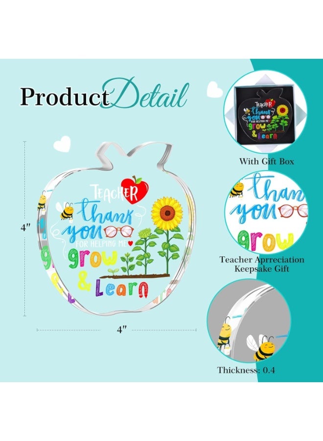 KOWVOWZ Teacher Appreciation Gifts for Women Men, Thank You for Helping Me Grow & Learn, Thank You Teacher Gifts from Student Office Desk Decoration - Image 2