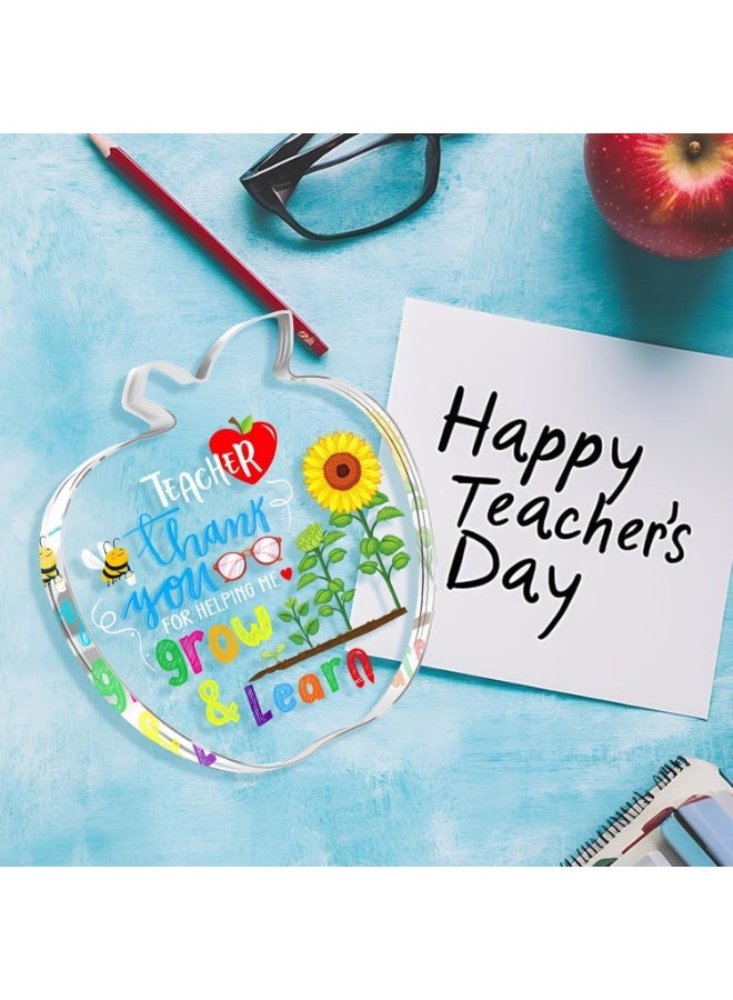 KOWVOWZ Teacher Appreciation Gifts for Women Men, Thank You for Helping Me Grow & Learn, Thank You Teacher Gifts from Student Office Desk Decoration - Image 3