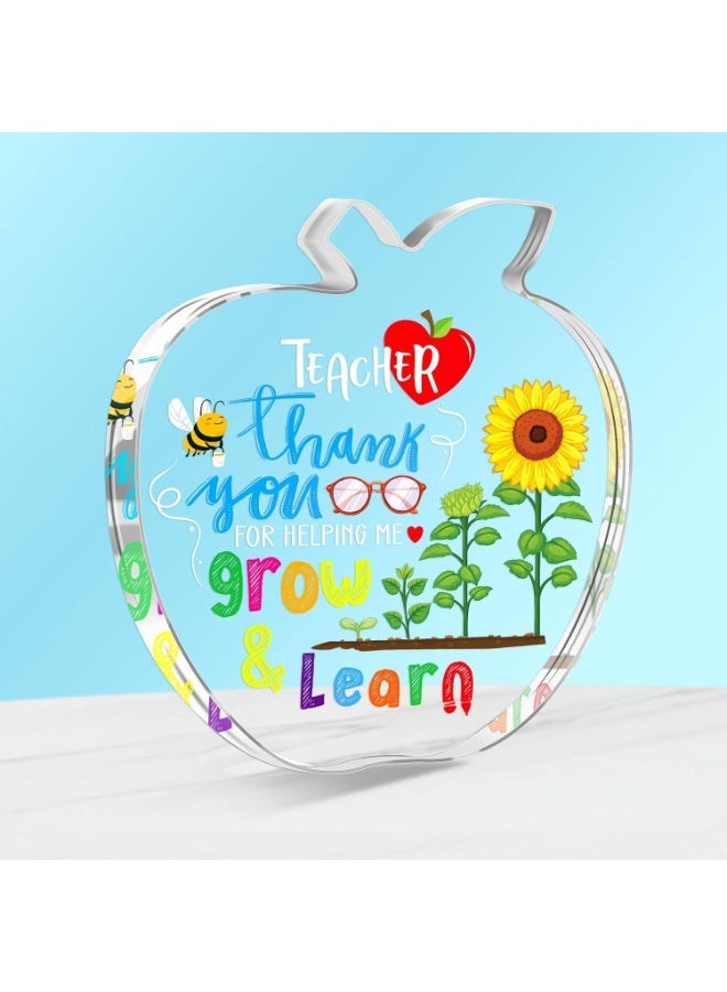 KOWVOWZ Teacher Appreciation Gifts for Women Men, Thank You for Helping Me Grow & Learn, Thank You Teacher Gifts from Student Office Desk Decoration - Image 1