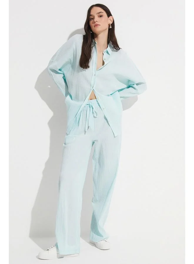 JUNE June Exclusive Basic Cotton Wide Leg Trousers