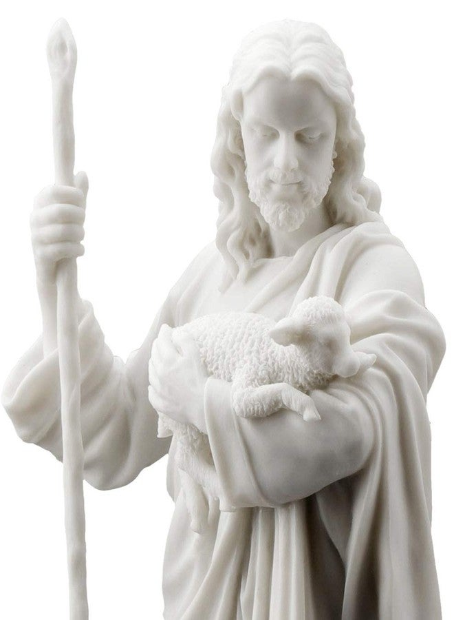 WU Jesus The Good Shepherd Statue Sculpture 11 ½-Inch (White) - Image 4