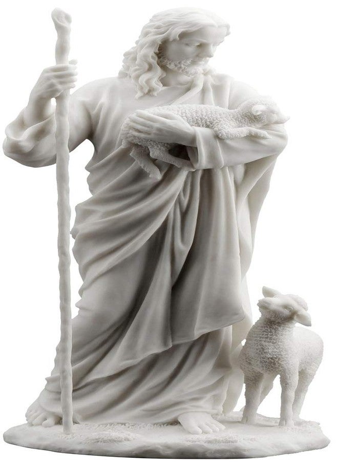 WU Jesus The Good Shepherd Statue Sculpture 11 ½-Inch (White) - Image 5
