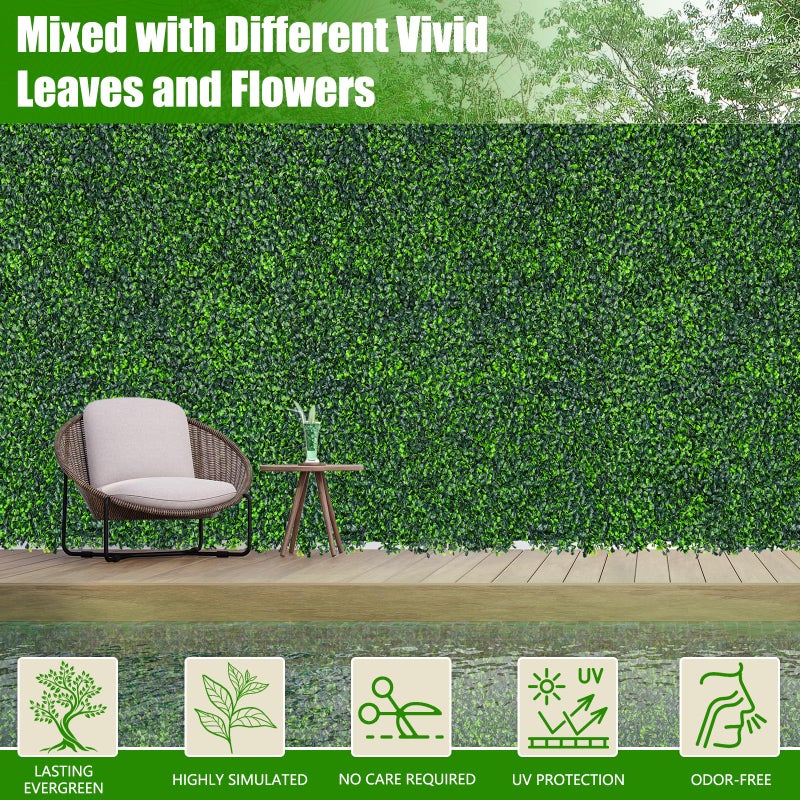 Evernature Artificial Boxwood Roll,40x120 in(33.3 sqft) UV-Anti Faux Ivy Grass Wall Backdrop for Balcony Privacy, Fake Grennery Wall Decor for Garden, Patio, Backyard - Image 3
