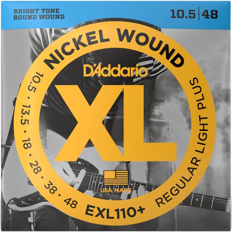 D'Addario EXL110+ Nickel Wound Electric Guitar String Regular Light Plus - 10.5-48 - Image 1