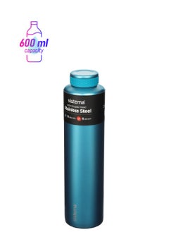 Sistema 600ML Chic Stainless-Steel Bottle, designed with double walled insulation and 100% Leak Proof to keep drinks Hot & Cool, BPA Free. Teal.