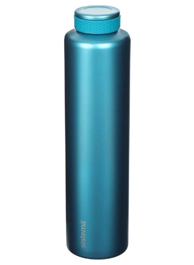 sistema - Sistema 600ML Chic Stainless-Steel Bottle, designed with double walled insulation and 100% Leak Proof to keep drinks Hot & Cool, BPA Free. Teal. - Image 1