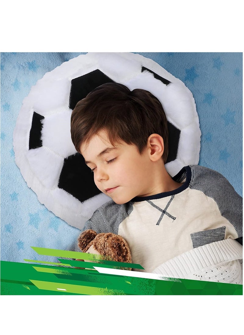 SYOSI Soccer Throw Pillow, 2Pcs Soft Stuffed Cushion, Sports Toy Pillow, Cute Shaped Sports Decor Round Plush Pillow, Sport Theme Cushion Stuffed Pillow for Bedroom Sofa Decoration Children's Gifts  - Image 3