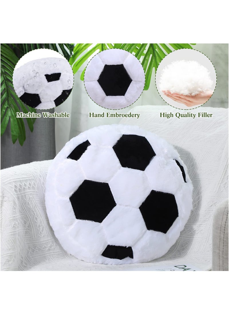 SYOSI Soccer Throw Pillow, 2Pcs Soft Stuffed Cushion, Sports Toy Pillow, Cute Shaped Sports Decor Round Plush Pillow, Sport Theme Cushion Stuffed Pillow for Bedroom Sofa Decoration Children's Gifts  - Image 5