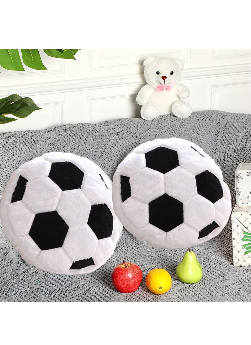 SYOSI Soccer Throw Pillow, 2Pcs Soft Stuffed Cushion, Sports Toy Pillow, Cute Shaped Sports Decor Round Plush Pillow, Sport Theme Cushion Stuffed Pillow for Bedroom Sofa Decoration Children's Gifts  - Image 2