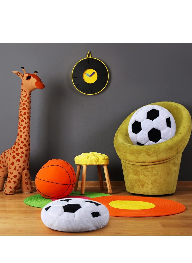 SYOSI Soccer Throw Pillow, 2Pcs Soft Stuffed Cushion, Sports Toy Pillow, Cute Shaped Sports Decor Round Plush Pillow, Sport Theme Cushion Stuffed Pillow for Bedroom Sofa Decoration Children's Gifts  - Image 4