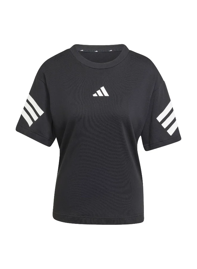 اديداس Adidas W Fi 3S Tee Black Training T-Shirts For Women XS