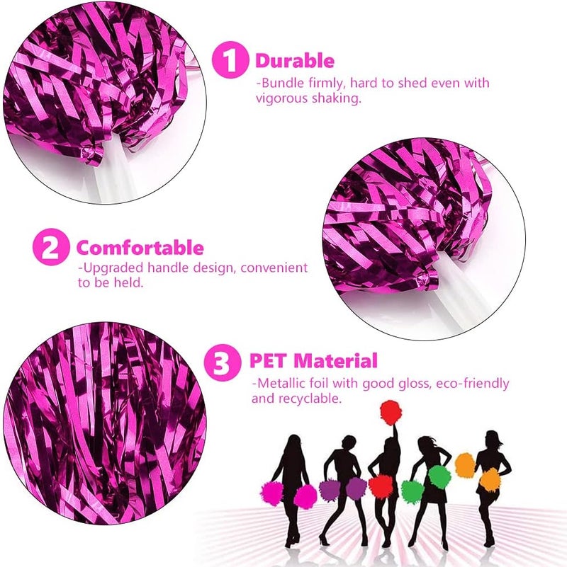 comfrt 6Pcs Cheerleading Pom Poms Cheerleader Sports Party Dance Accessory Hand Flowers Pompoms Cheers -12 Colors to Choose - Image 2