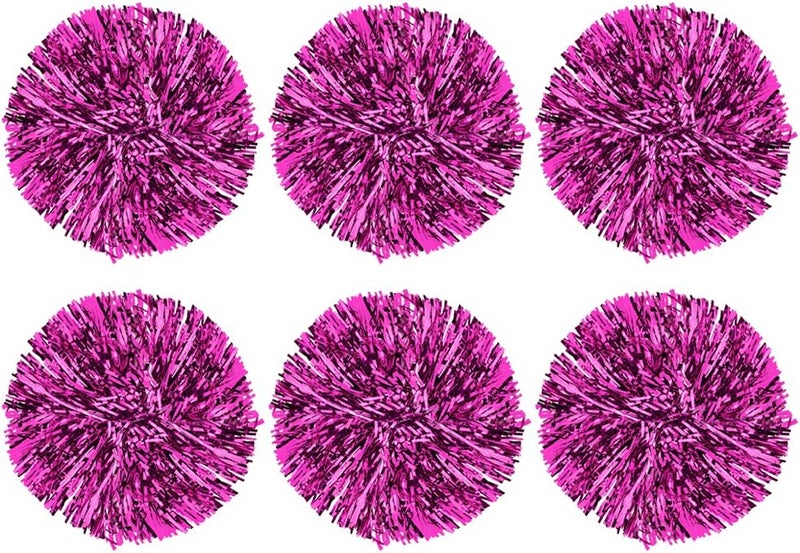 comfrt 6Pcs Cheerleading Pom Poms Cheerleader Sports Party Dance Accessory Hand Flowers Pompoms Cheers -12 Colors to Choose - Image 1