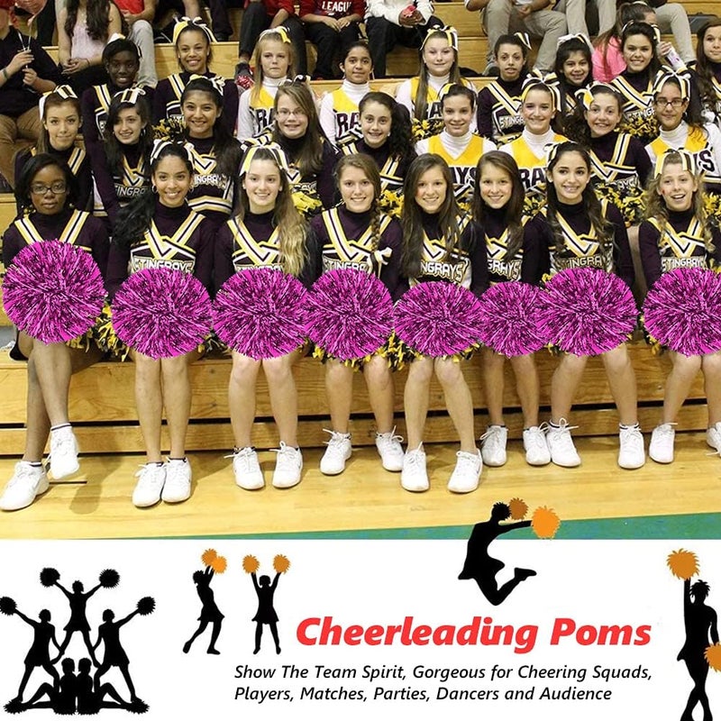 comfrt 6Pcs Cheerleading Pom Poms Cheerleader Sports Party Dance Accessory Hand Flowers Pompoms Cheers -12 Colors to Choose - Image 4