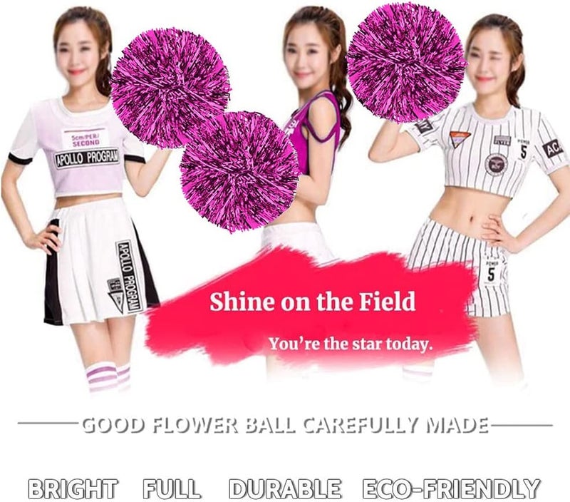 comfrt 6Pcs Cheerleading Pom Poms Cheerleader Sports Party Dance Accessory Hand Flowers Pompoms Cheers -12 Colors to Choose - Image 5