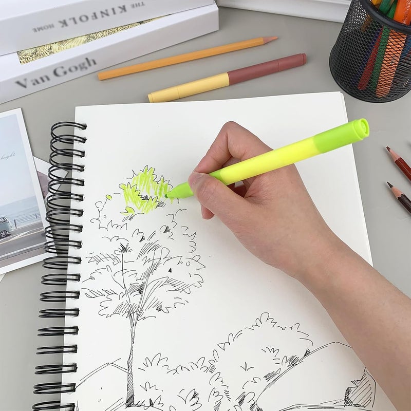 DSTELIN DSTELIN Hardcover Sketchbook 100 Sheets Spiral Bound Sketch Pad 9 x 12 Drawing Paper Pad for Marker Painting Drawing and Sketching  - Image 5