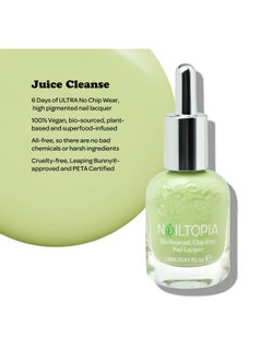 Nailtopia Plantbased Chip Free Nail Lacquer Non Toxic, Biosourced, Longlasting, Strengthening Polish Juice Cleanse (Pastel Green) 0.41Oz  - Image 2