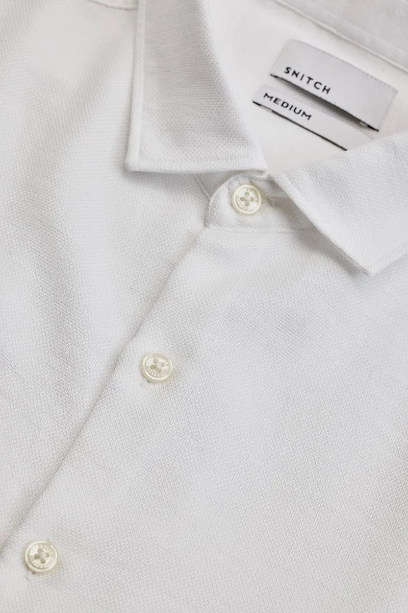 SNITCH White Textured Shirt