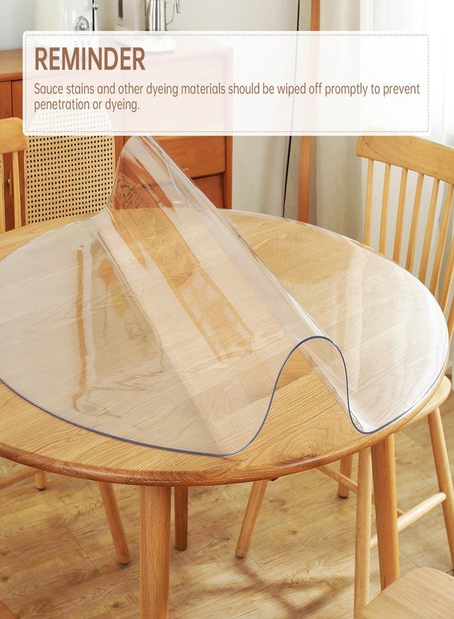 Warmstar Round Clear Table Protector 29Inch 2mm Thick, Clear Round Table Cover Protector, Plastic Waterproof PVC Tablecloth, Vinyl Circle Table Top Protector for Dining Room Table, Coffee Table - Image 4