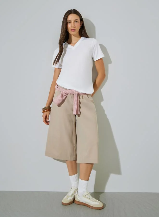 Styli Plain V-neck Regular T-shirt