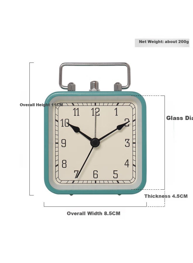 Hense Small Alarm Clock For Students, Wake-up Helper, Lazy Person's Alarm, Desktop Small Clock, Children's Bedside Silent Clock Ha42 Blue - Image 3