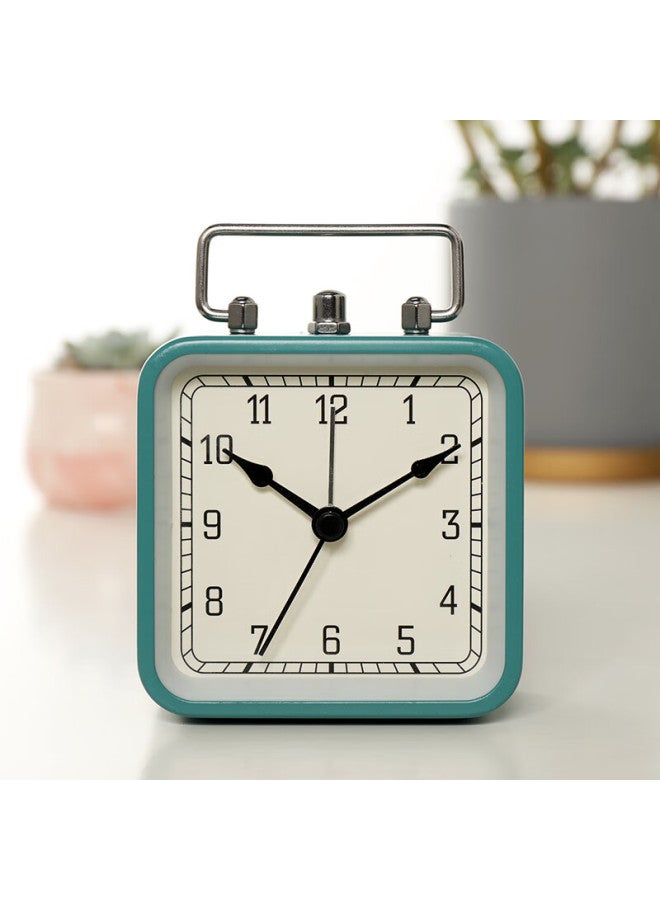 Hense Small Alarm Clock For Students, Wake-up Helper, Lazy Person's Alarm, Desktop Small Clock, Children's Bedside Silent Clock Ha42 Blue - Image 1