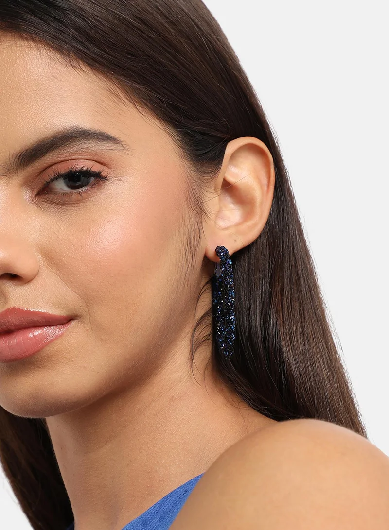 سوهي أقراط دائرية منمقة - أزرق منتصف الليل