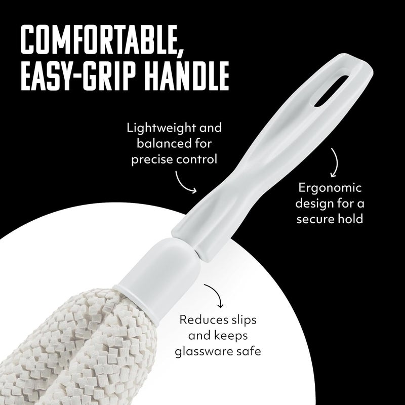 Brushtech Crystal Stemware Washing Brush, Pack of 2 - Tapered Foam Brushes for Narrow Flutes, Scratch-Free Cleaning for Delicate Glassware - Non-Absorbent Bristles & Comfortable Handle - Image 5