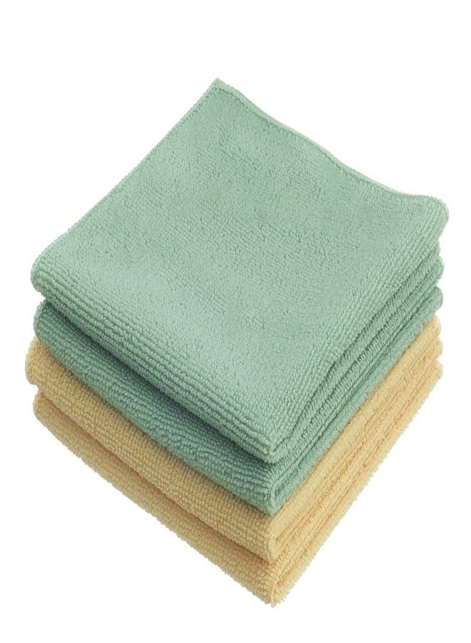Superio Microfiber Cleaning Cloth for Cars, Kitchen Cleaning Rags for Housekeeping, 16" Absorbent Micro Fiber Towels for House, Bathroom All-Purpose Streak-Free lint-Free Wash Cloths (4 Yellow/Green) - Image 1