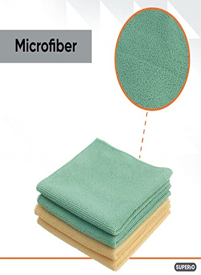 Superio Microfiber Cleaning Cloth for Cars, Kitchen Cleaning Rags for Housekeeping, 16" Absorbent Micro Fiber Towels for House, Bathroom All-Purpose Streak-Free lint-Free Wash Cloths (4 Yellow/Green) - Image 3