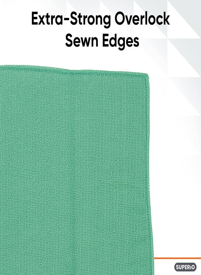Superio Microfiber Cleaning Cloth for Cars, Kitchen Cleaning Rags for Housekeeping, 16" Absorbent Micro Fiber Towels for House, Bathroom All-Purpose Streak-Free lint-Free Wash Cloths (4 Yellow/Green) - Image 2